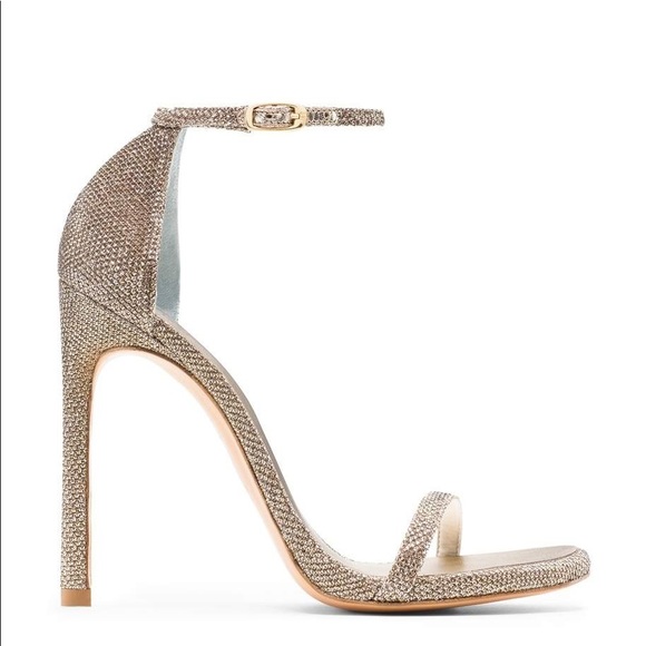 Stuart Weitzman Shoes - Stuart Wietzman Nudist Heels in Platinum